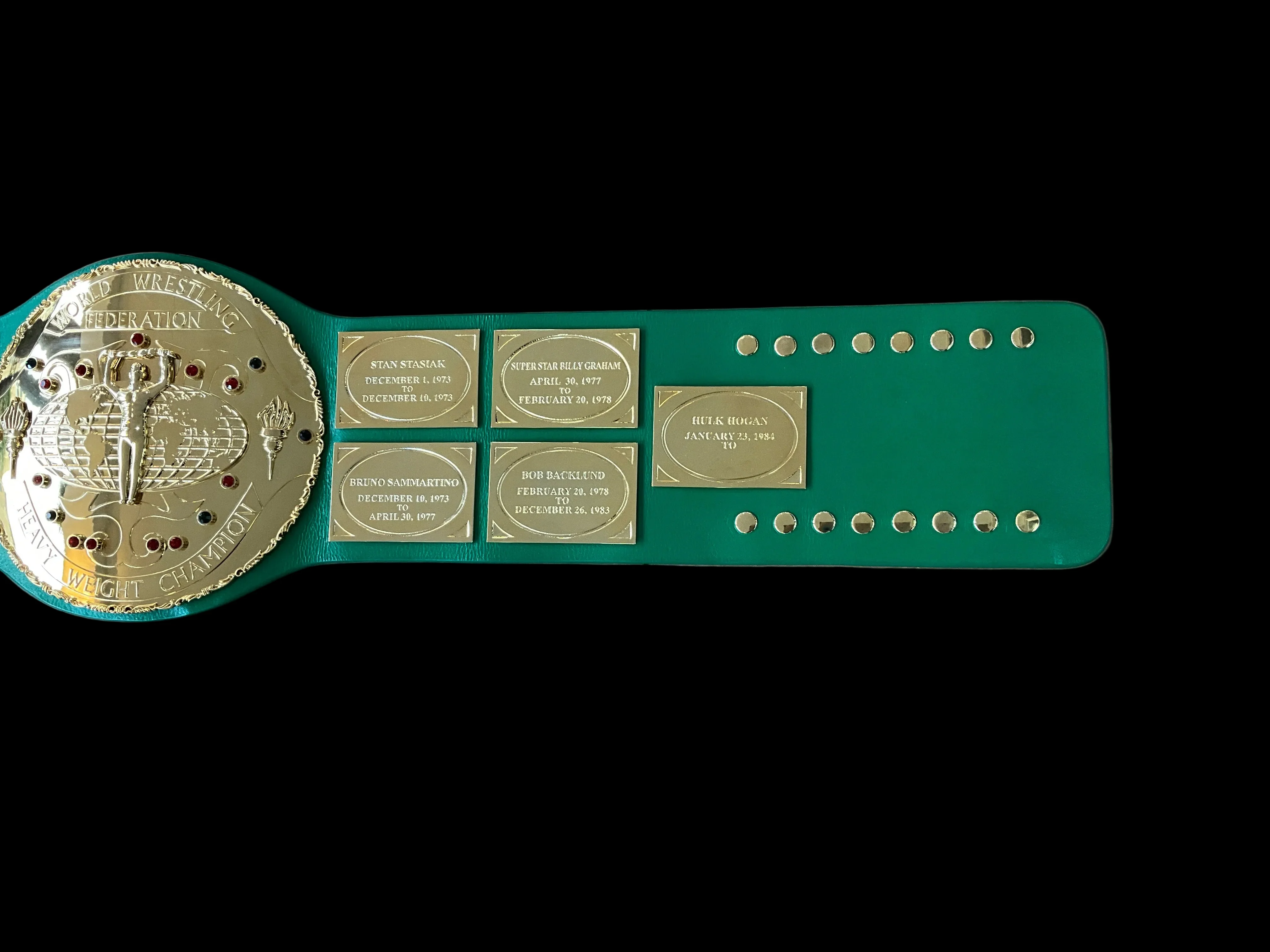 24k Multi Layer WWF Big Green Replica Title Belt Unsigned - Image 2