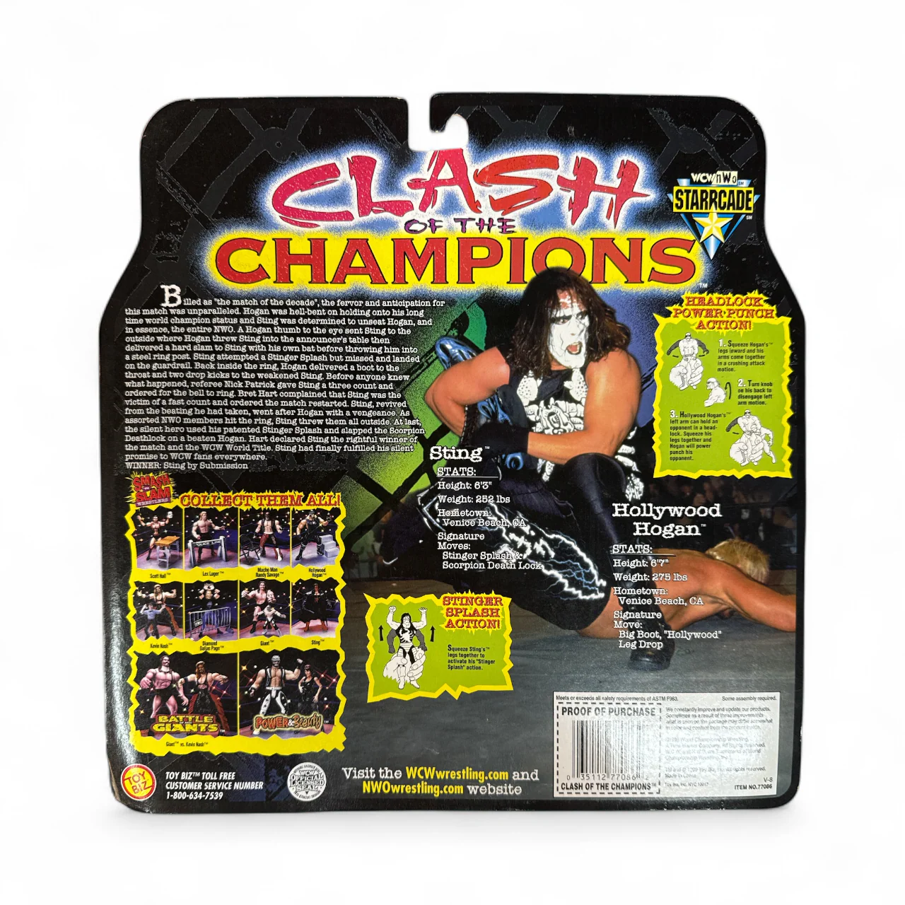 1999 WCW Toy Biz WCW/nWo Clash of the Champions: Sting vs. Hollywood Hogan Autographed - Image 2