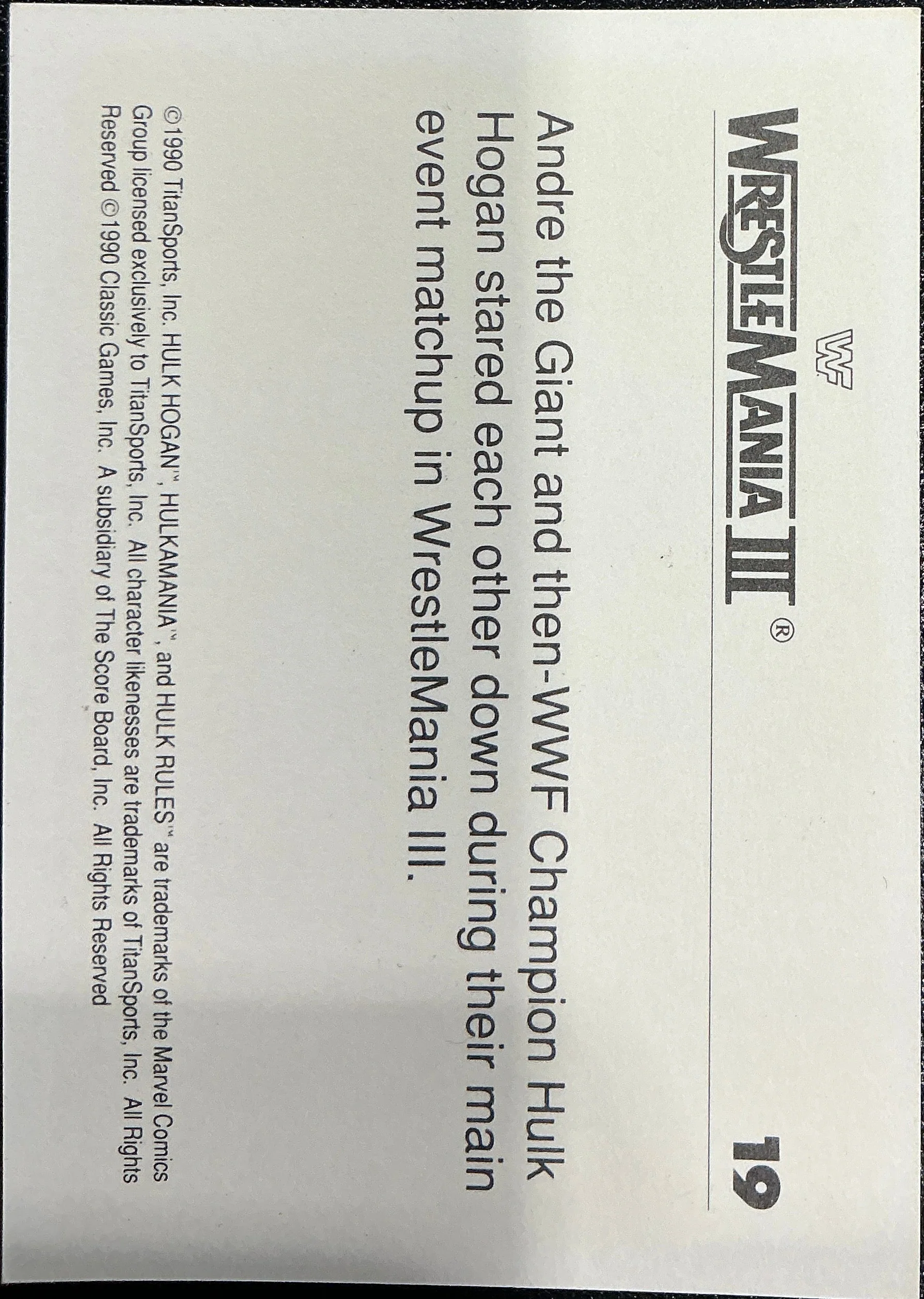 Consignment SR - Signed Classic WWF WrestleMania #19 Trading Card - Image 2