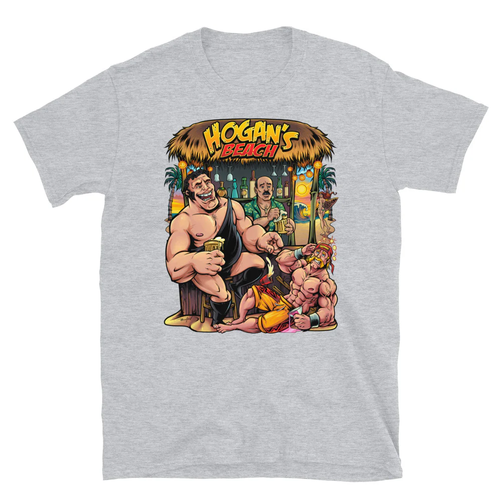 Hogan's Beach Shop Andre and Hulk Hogan Short-Sleeve Unisex T-Shirt - Image 5