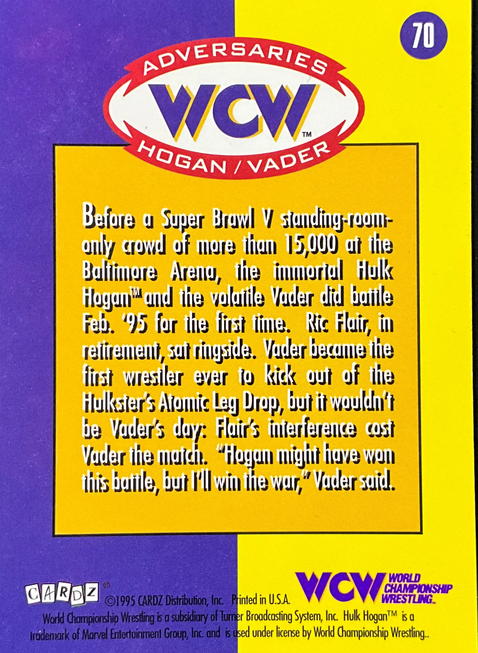 Hulk Hogan WCW vs Vader Trading Card - Image 2