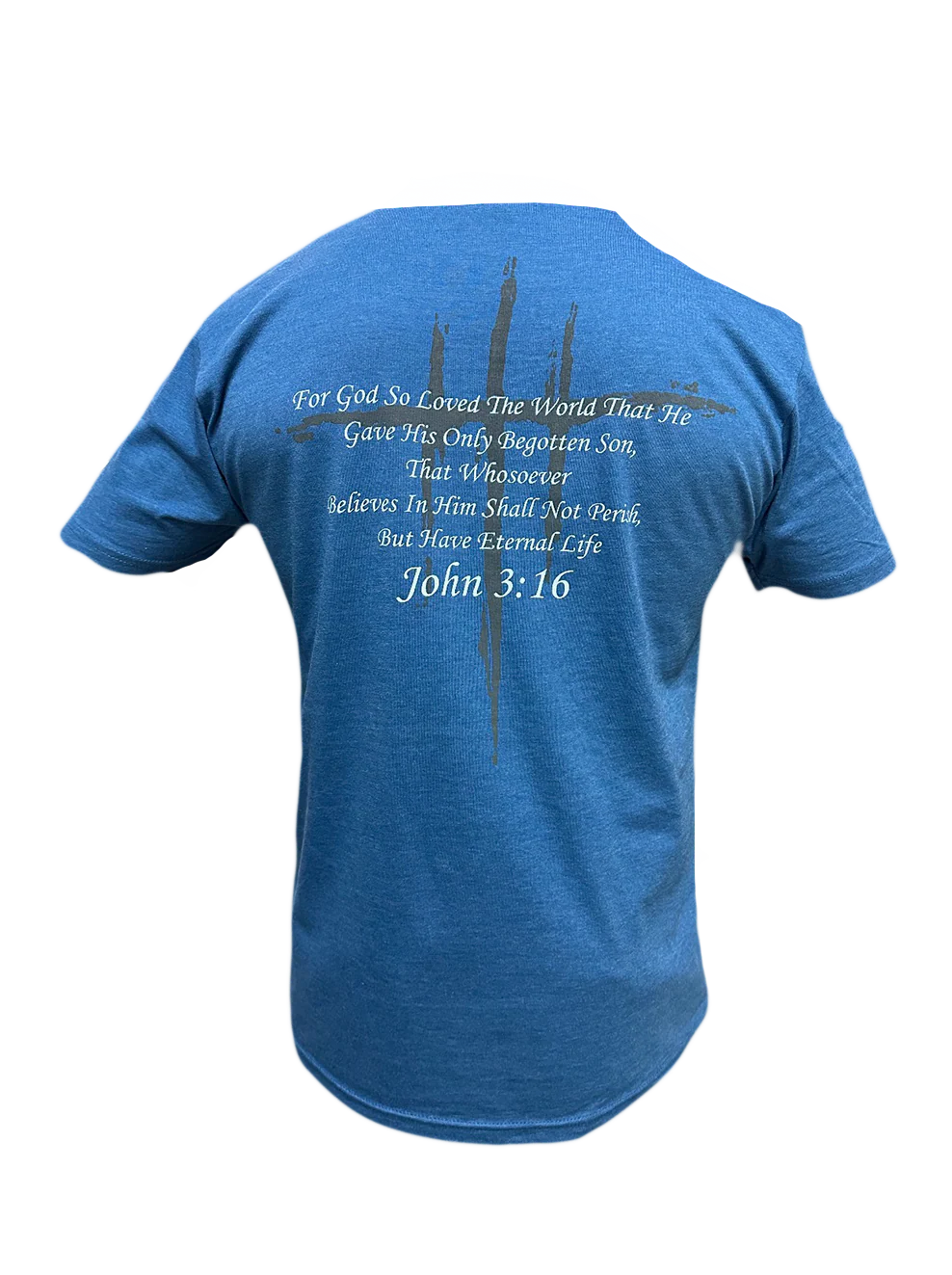 Blue John 3:16 Adult T-Shirt - Image 2