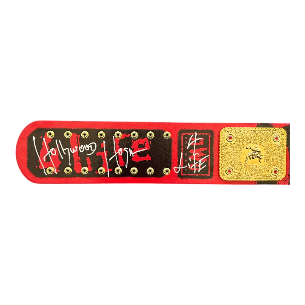 Signed NWO Wolfpac Big Gold Replica Title Belt - Image 5