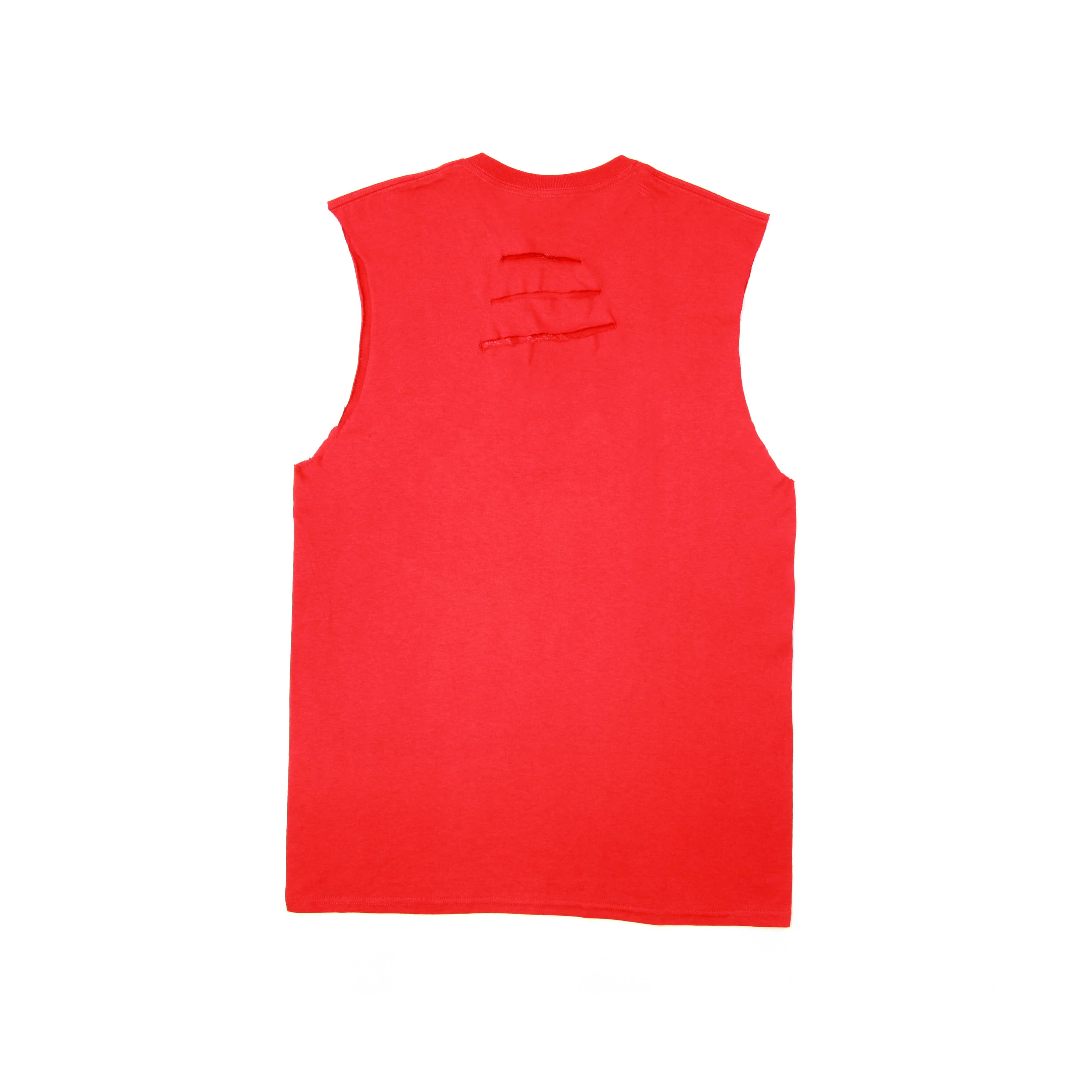 Sleeveless Red Hulkamania Cut Off Adult Tank Top - Image 3