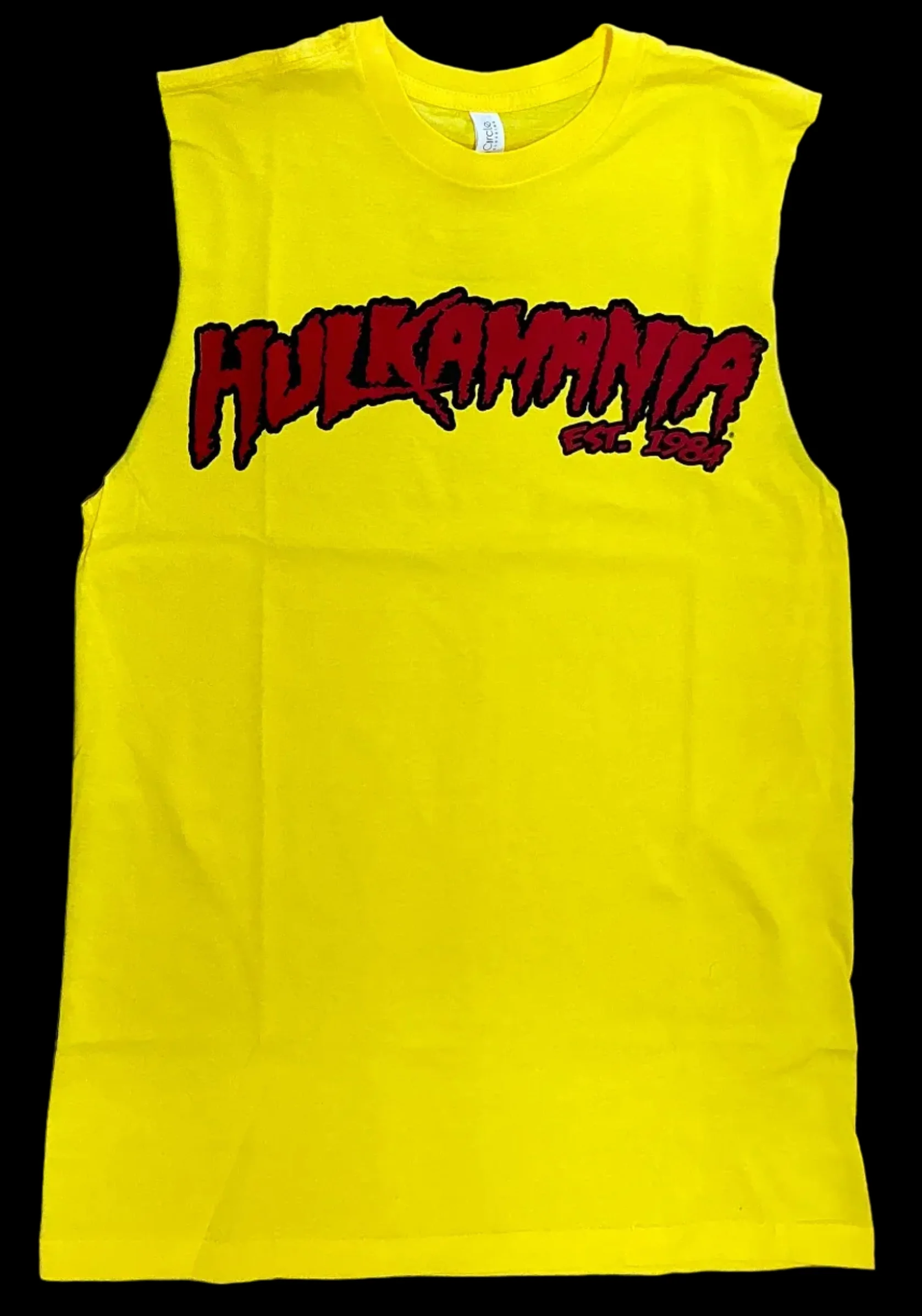 Sleeveless Yellow Hulkamania Cut Off Adult Tank Top - Image 2