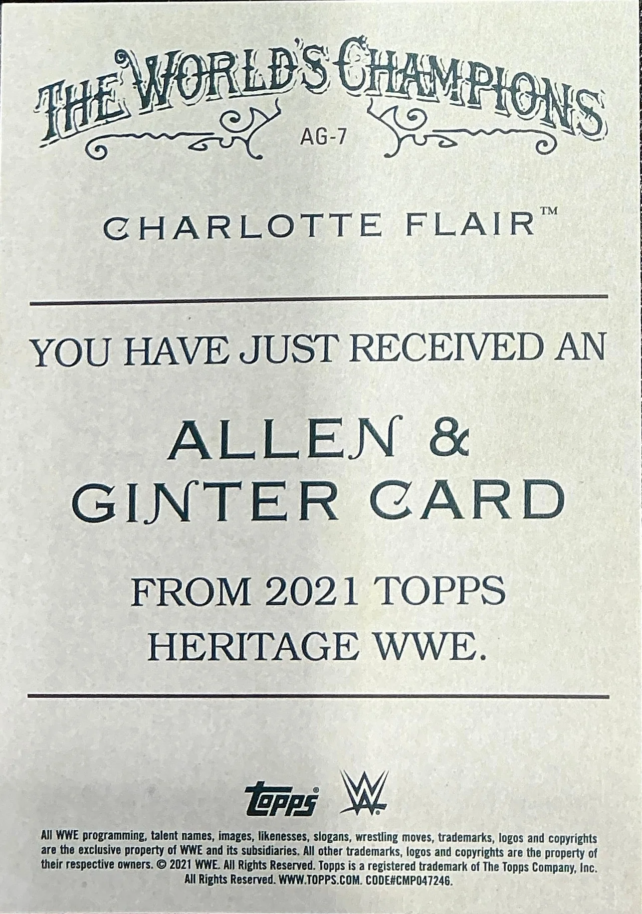 Topps Charlotte Flair Trading Card - Image 2
