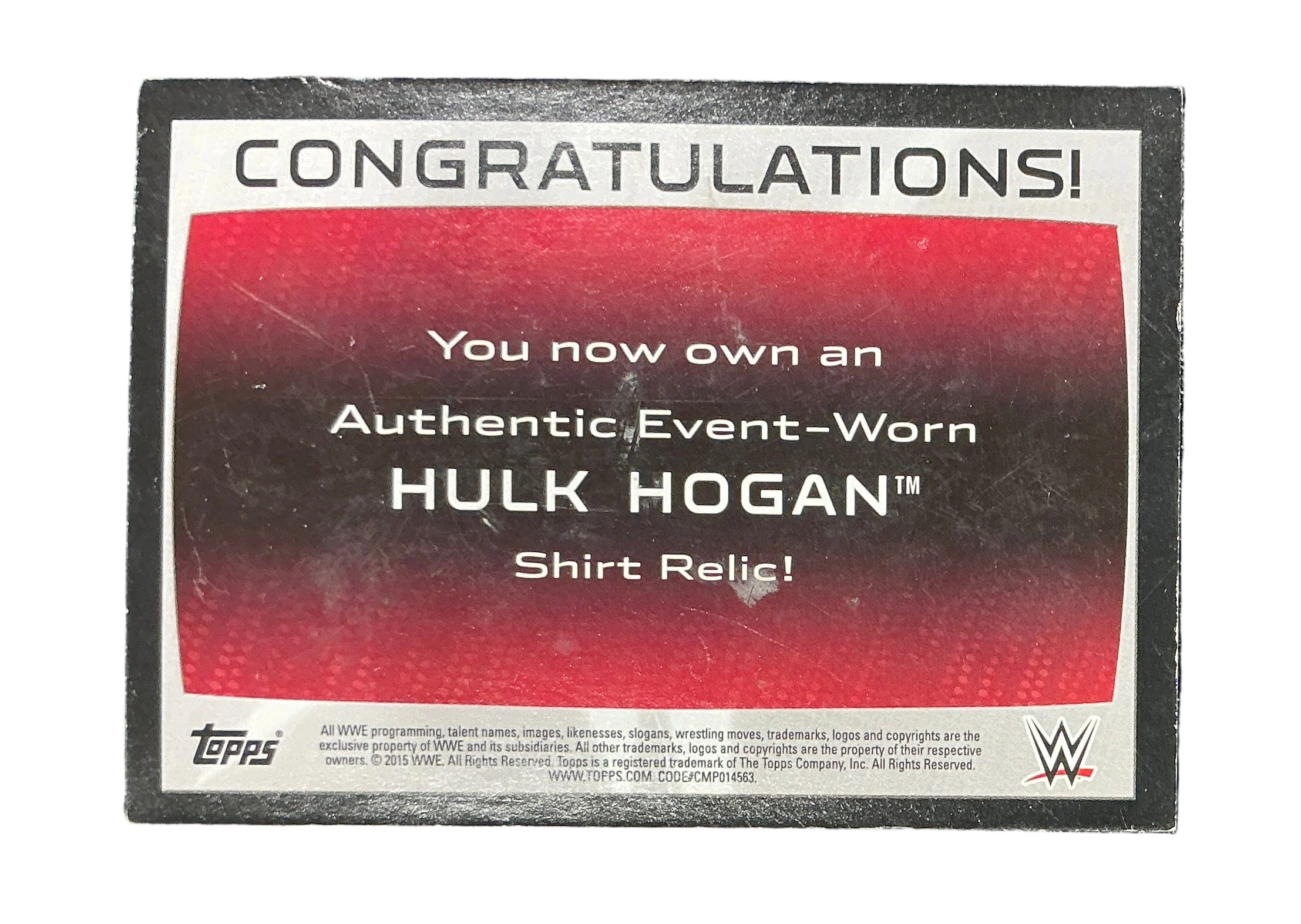 Topps WWE Shirt Relic 1 of 1 Hulk Hogan Autographed Trading Card - Image 3