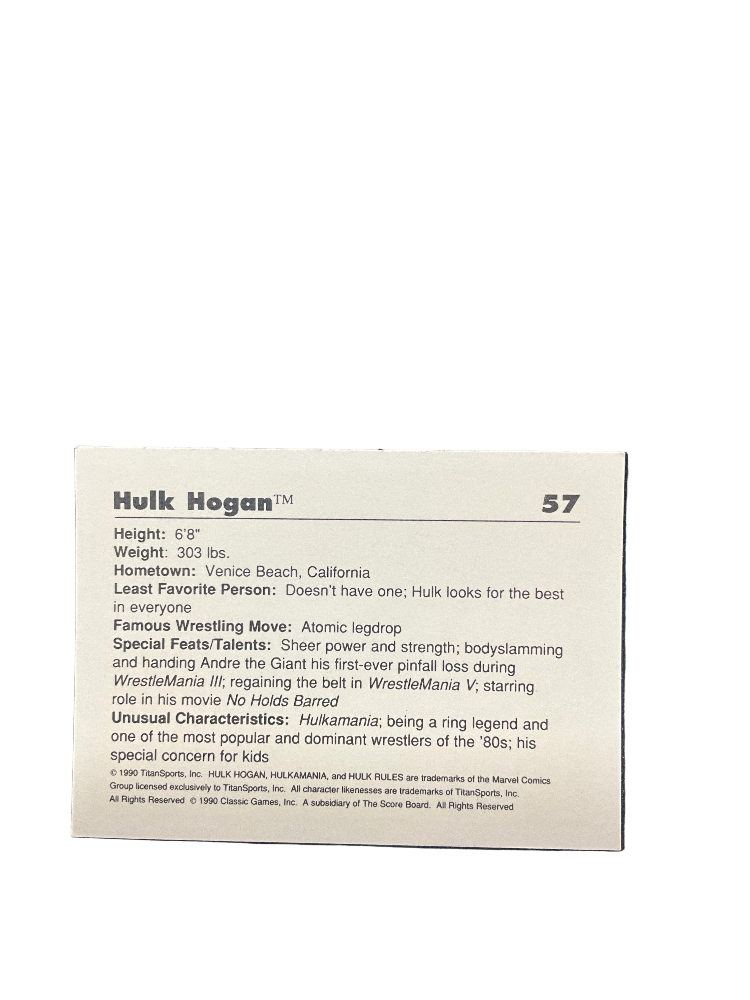 WF Classic Hulk Rules Trading Card #57 - Image 2
