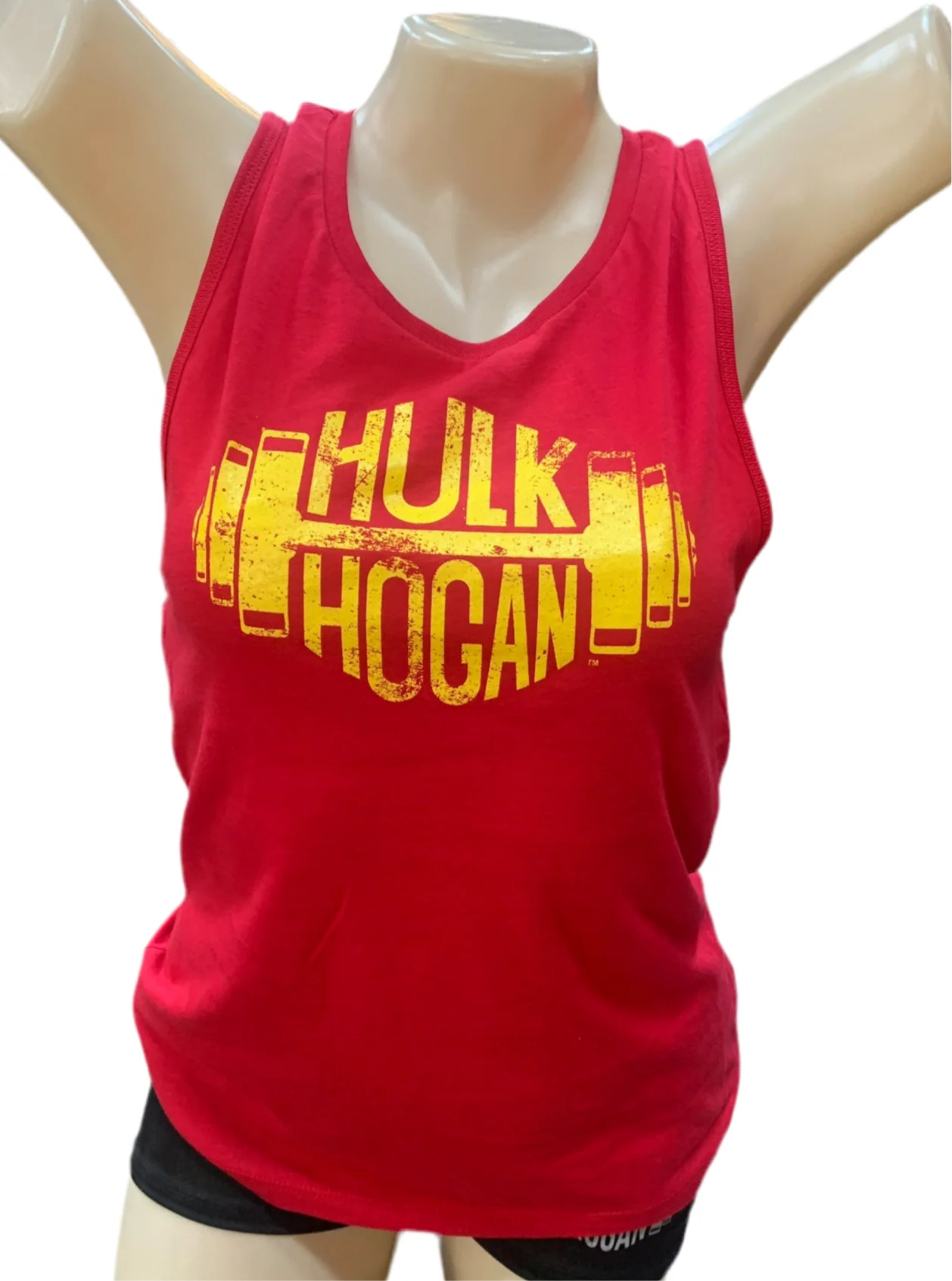 Womens Red Dumbbell Relaxed Fit Tank Top - Image 2